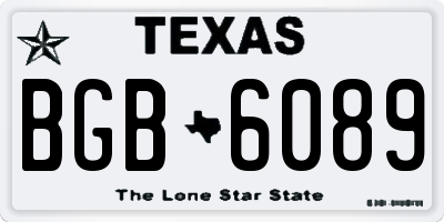 TX license plate BGB6089