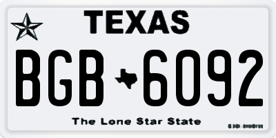 TX license plate BGB6092