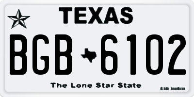 TX license plate BGB6102