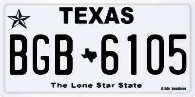 TX license plate BGB6105