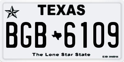 TX license plate BGB6109