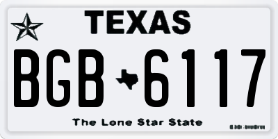 TX license plate BGB6117