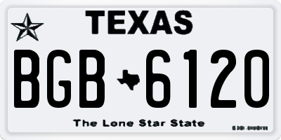 TX license plate BGB6120