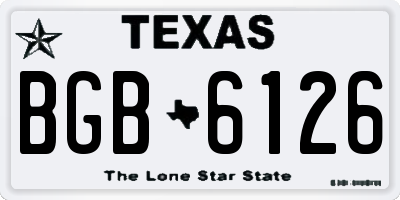 TX license plate BGB6126