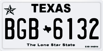 TX license plate BGB6132