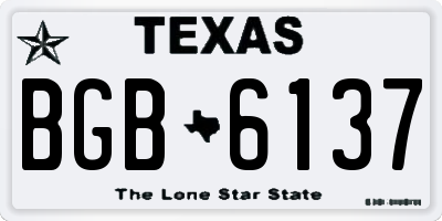 TX license plate BGB6137