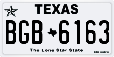 TX license plate BGB6163