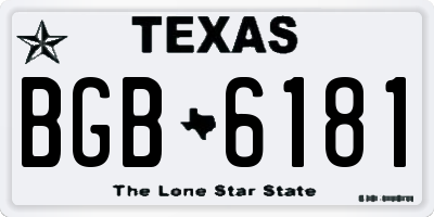 TX license plate BGB6181