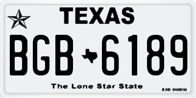 TX license plate BGB6189