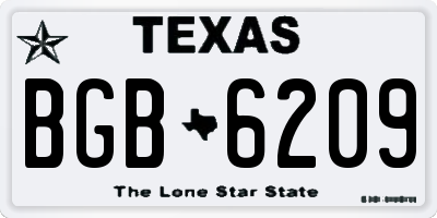 TX license plate BGB6209