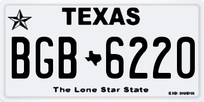 TX license plate BGB6220