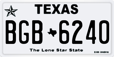 TX license plate BGB6240
