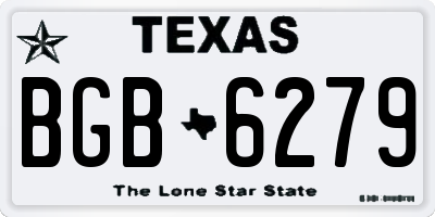 TX license plate BGB6279