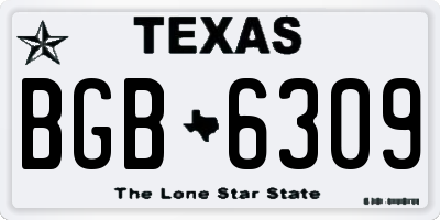 TX license plate BGB6309
