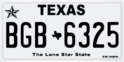 TX license plate BGB6325