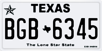 TX license plate BGB6345