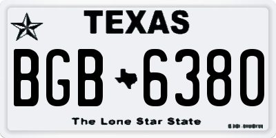 TX license plate BGB6380