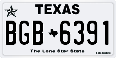 TX license plate BGB6391