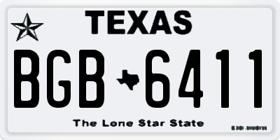 TX license plate BGB6411