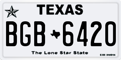 TX license plate BGB6420