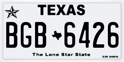 TX license plate BGB6426