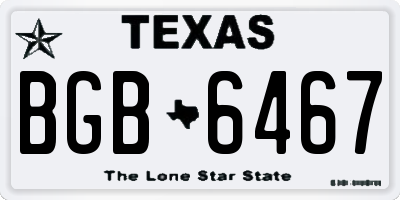 TX license plate BGB6467