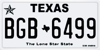 TX license plate BGB6499