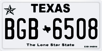 TX license plate BGB6508