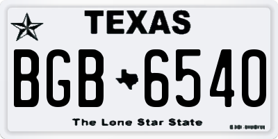 TX license plate BGB6540