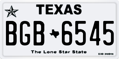 TX license plate BGB6545