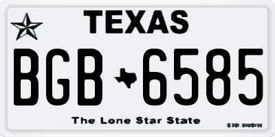 TX license plate BGB6585