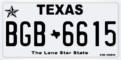TX license plate BGB6615