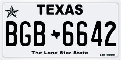 TX license plate BGB6642