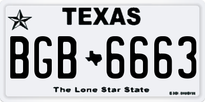 TX license plate BGB6663