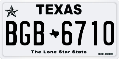 TX license plate BGB6710
