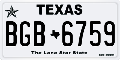 TX license plate BGB6759