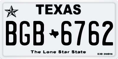 TX license plate BGB6762