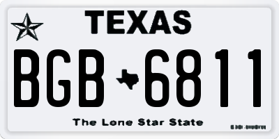 TX license plate BGB6811