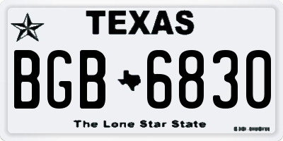 TX license plate BGB6830