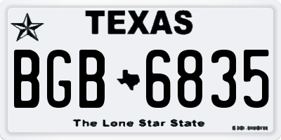 TX license plate BGB6835