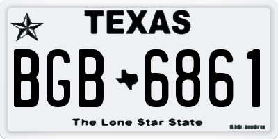 TX license plate BGB6861