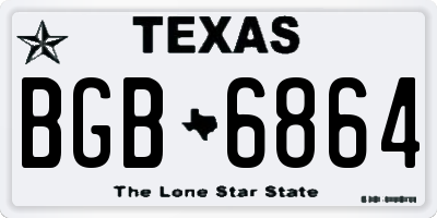 TX license plate BGB6864