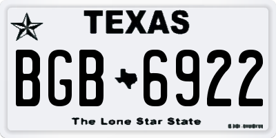 TX license plate BGB6922
