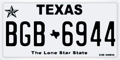 TX license plate BGB6944