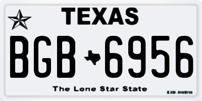 TX license plate BGB6956
