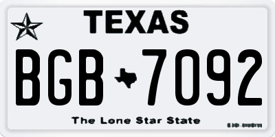 TX license plate BGB7092