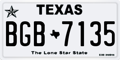 TX license plate BGB7135