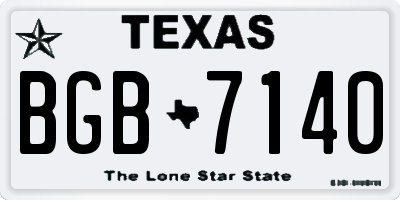 TX license plate BGB7140