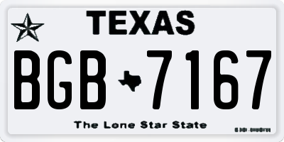 TX license plate BGB7167