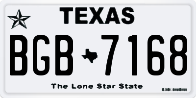 TX license plate BGB7168